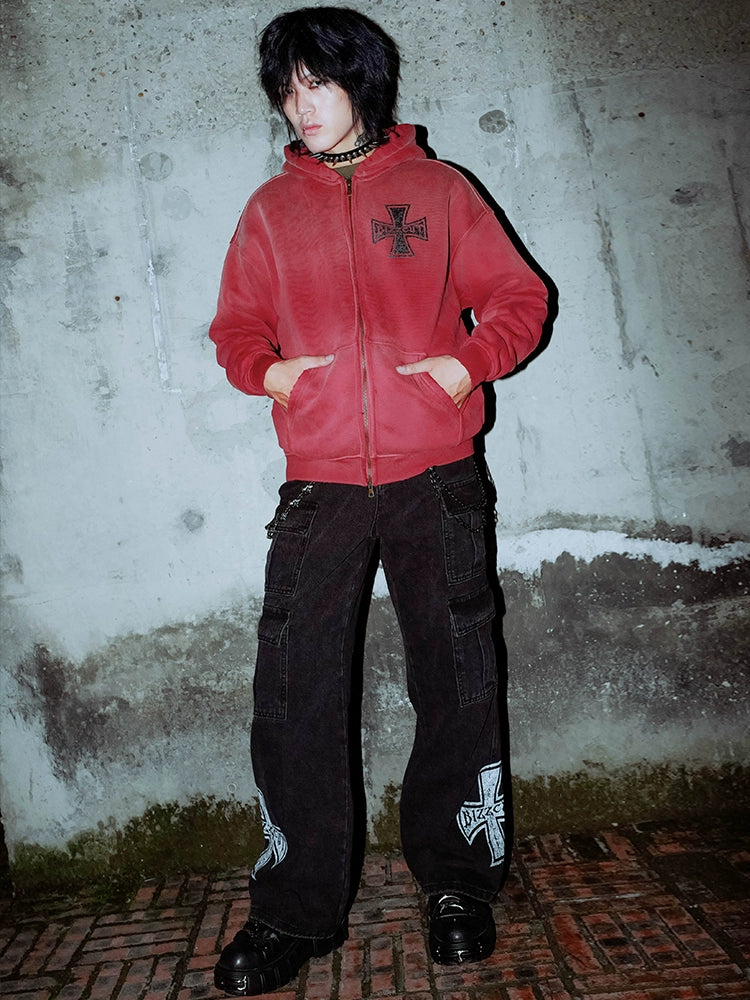 Hardcore Cross Denim Cargo Pants