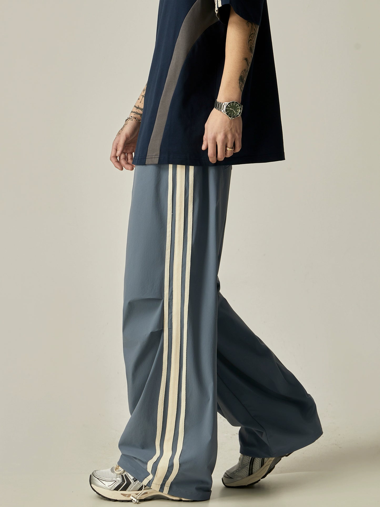 Retro Drape Lazy Striped Pants