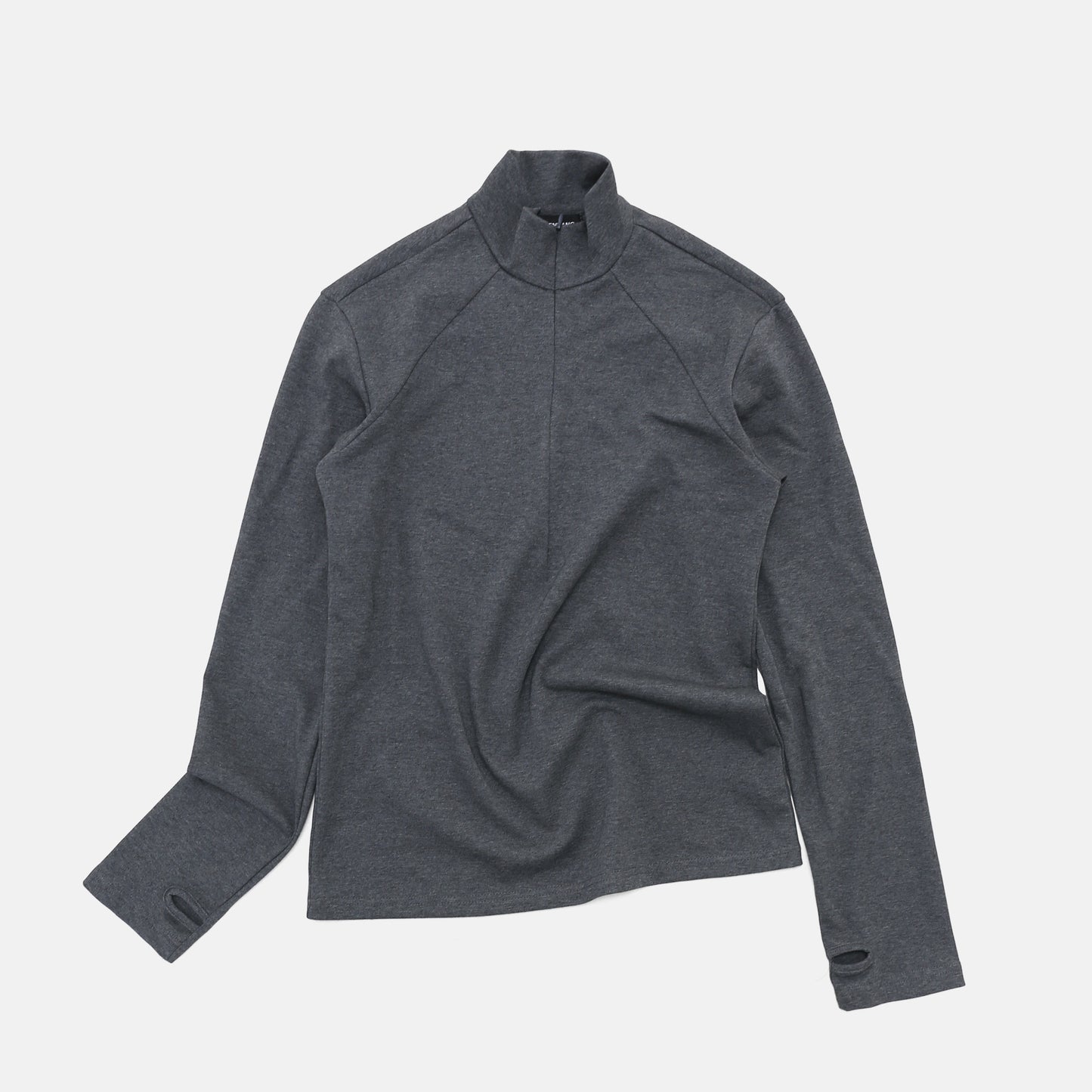 Stand Collar Zip Long Sleeve Tee