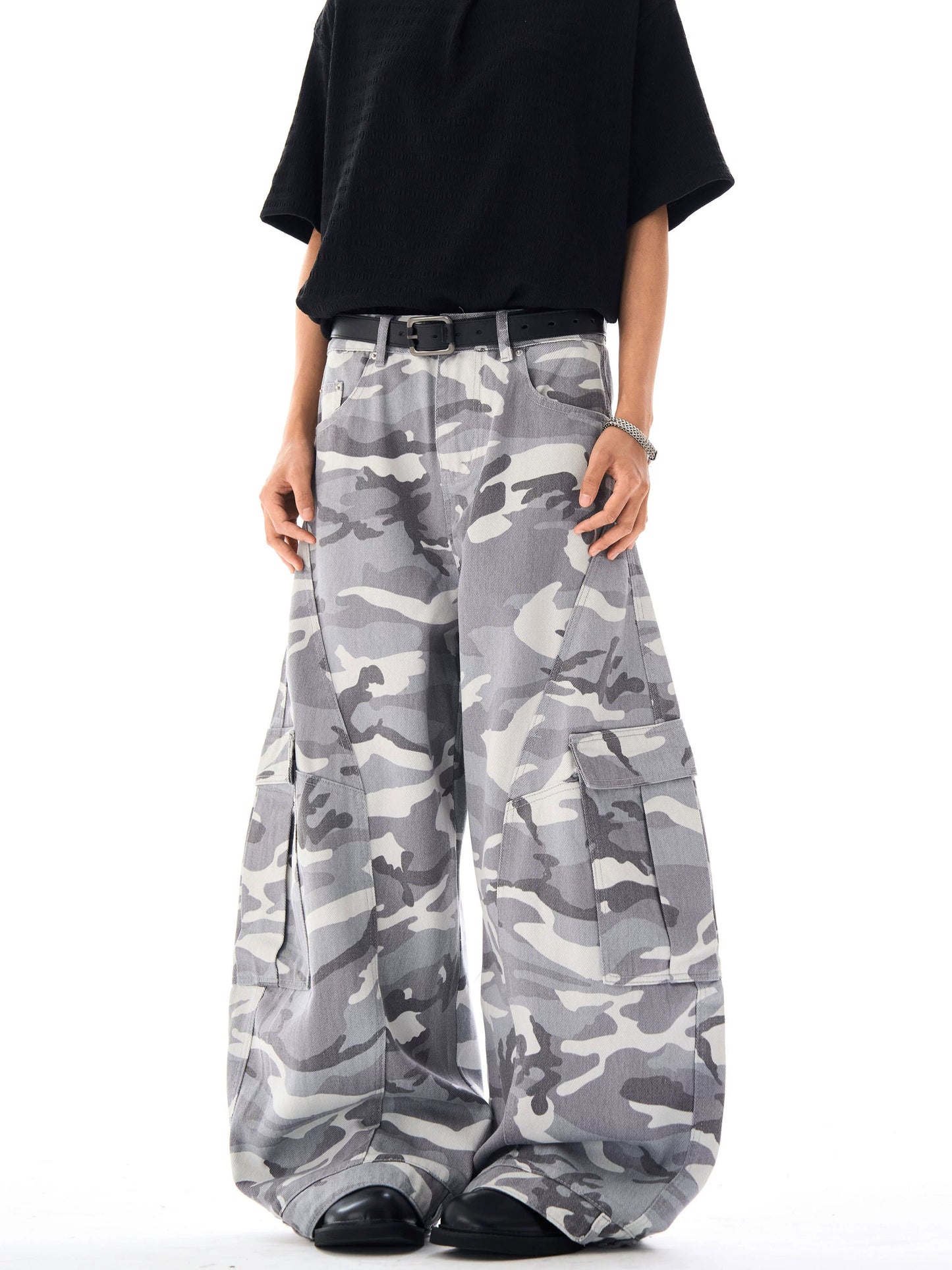 Gray Camouflage Cargo Pants