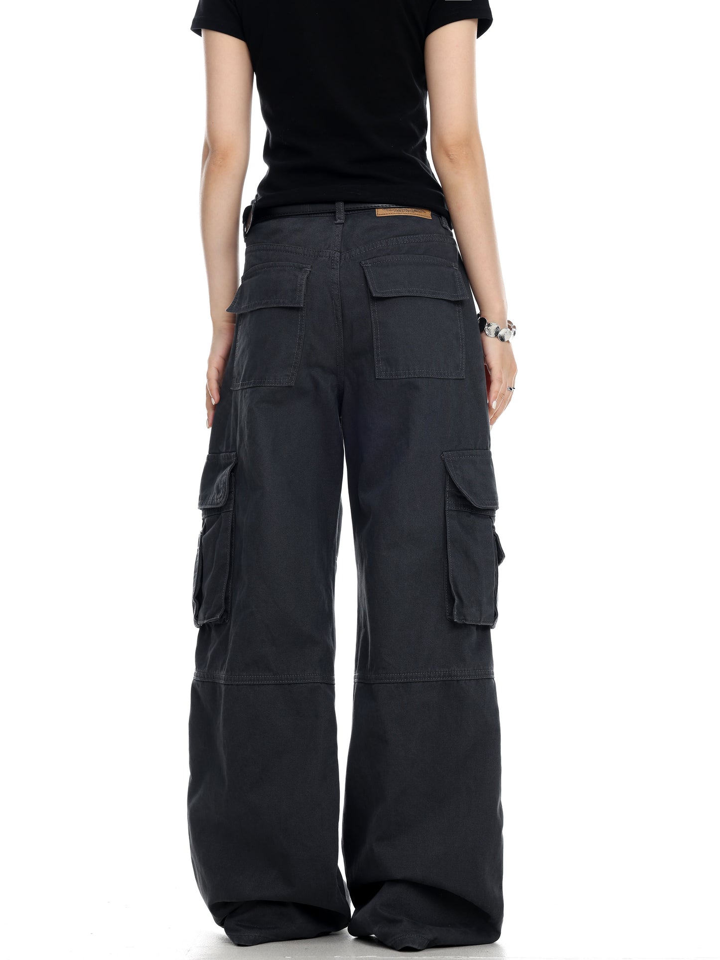 Wide-Leg Cargo Trousers