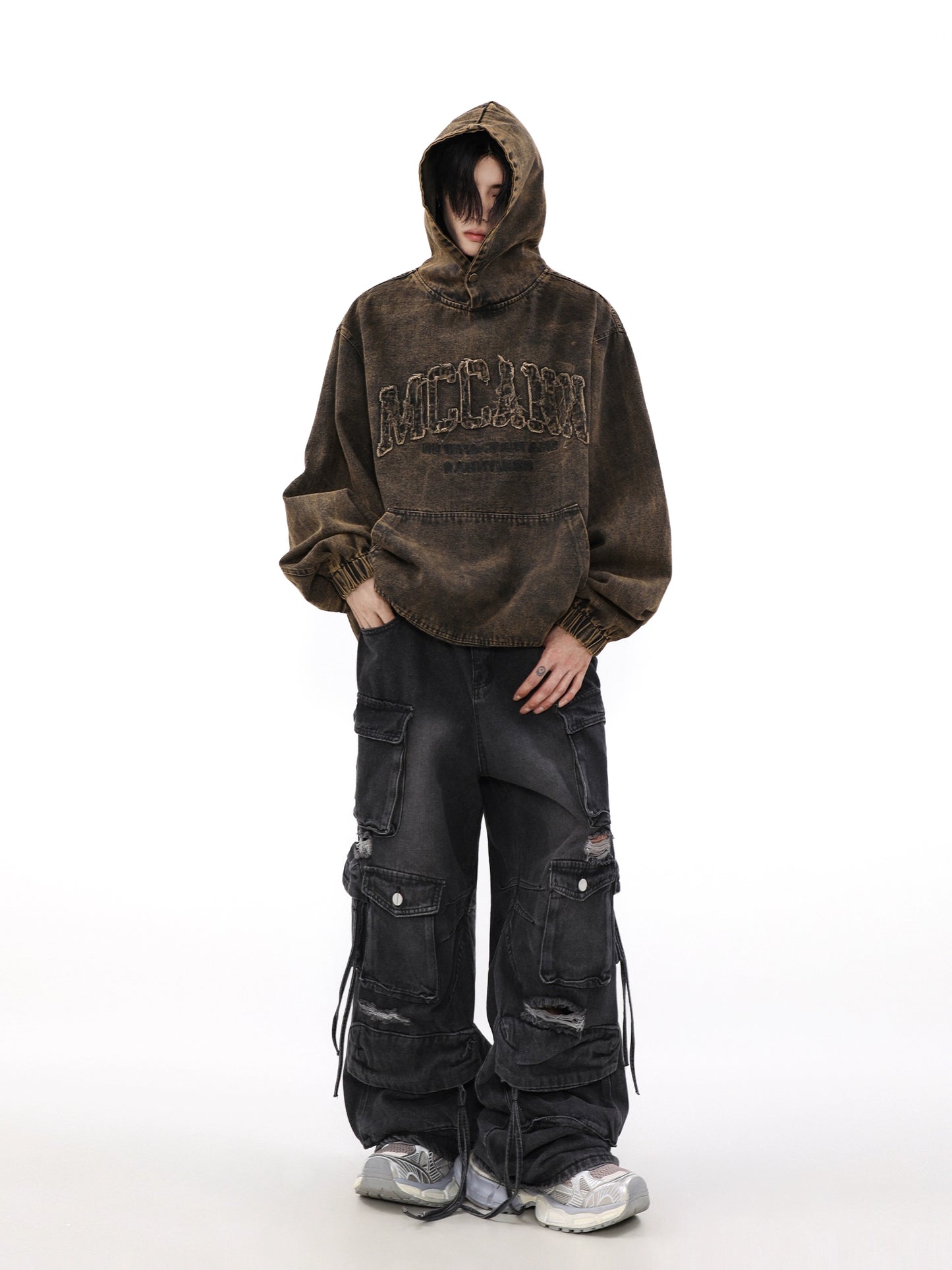 College Logo Washed Hoodie