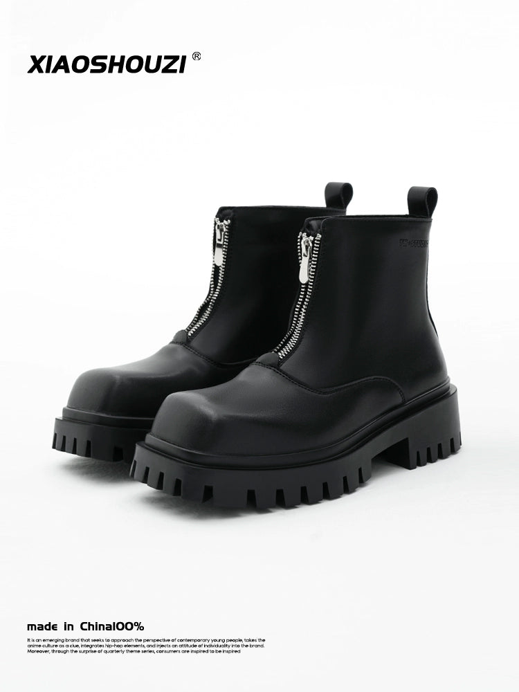 Square Toe Zip Chelsea Boots
