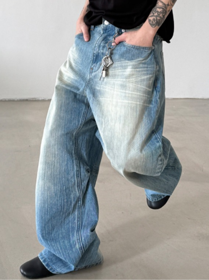 Panel washed jeans