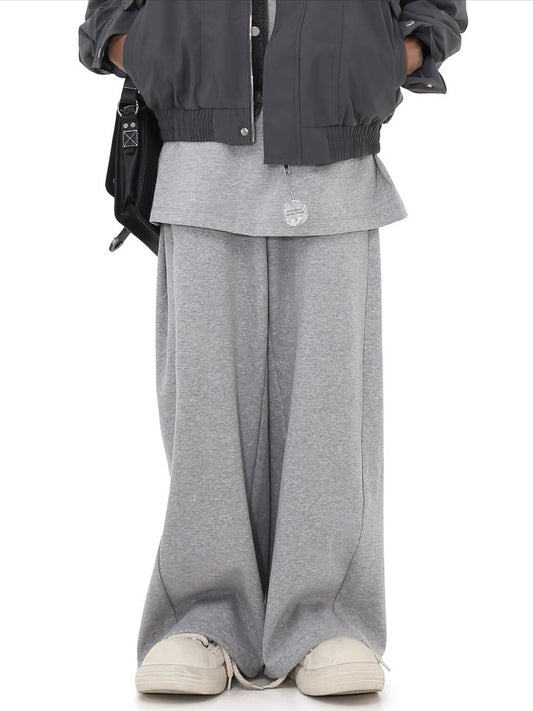 Drawstring Wide Sweat Pants