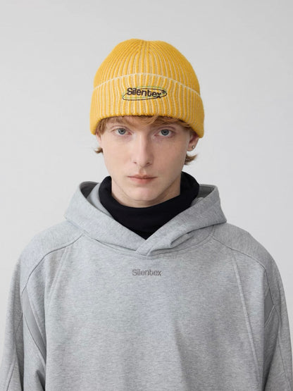 Wool Rib Knit Hooded Beanie