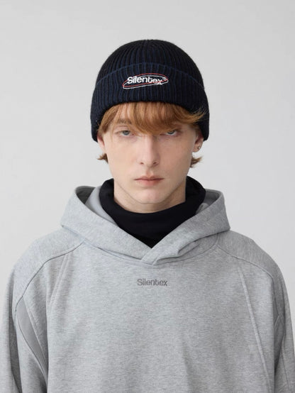 Wool Rib Knit Hooded Beanie