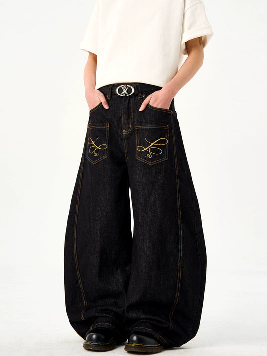 Reverse Embroidered Denim Jeans