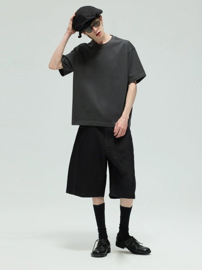 Dual Tone Panel Fitted Short Sleeve Tee