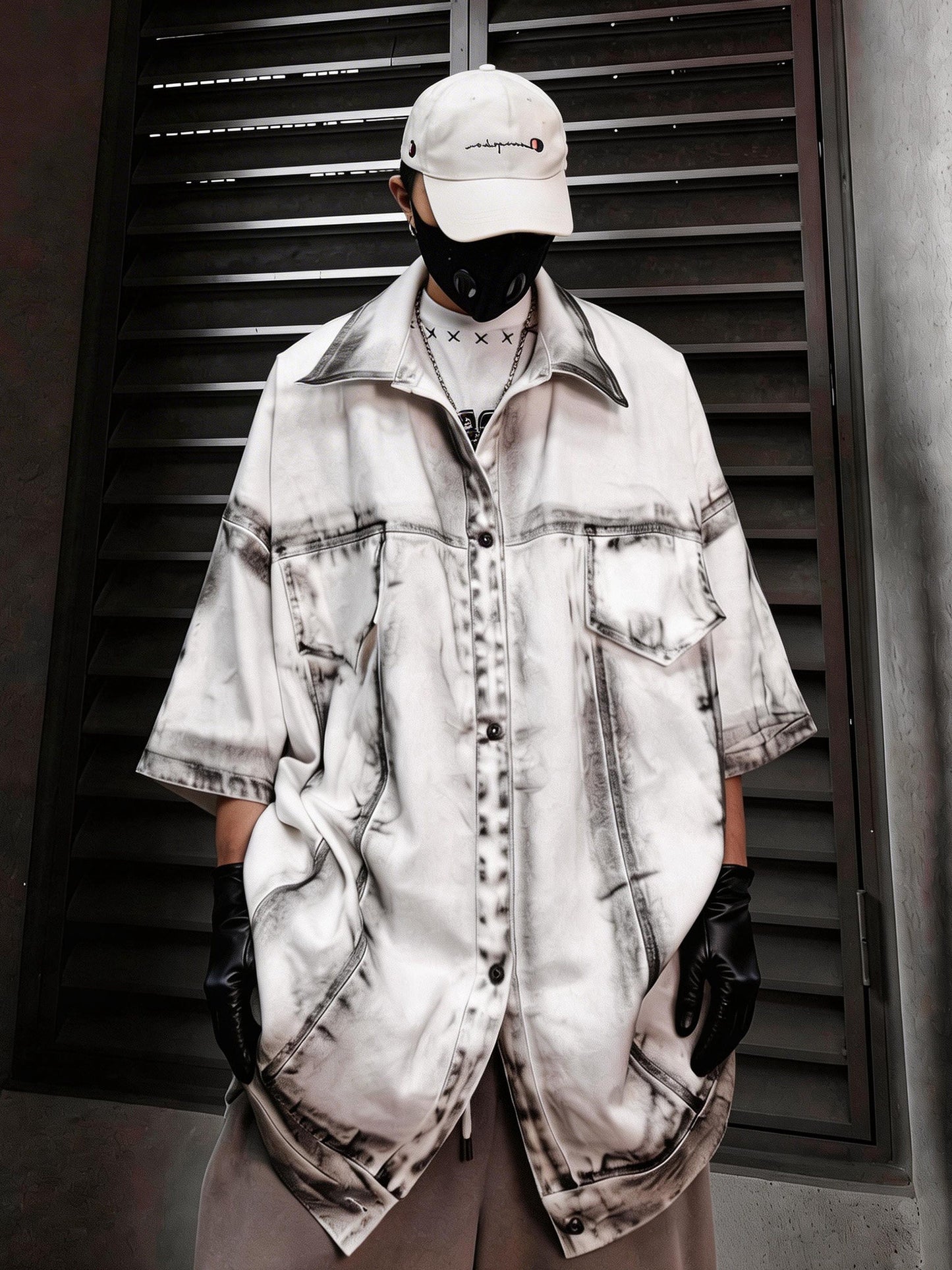 Vintage Washed Denim Short Sleeve Shirt