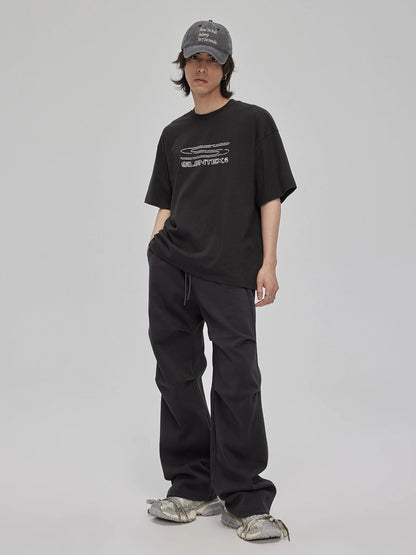 3D Cut Pleated Parachute Pants