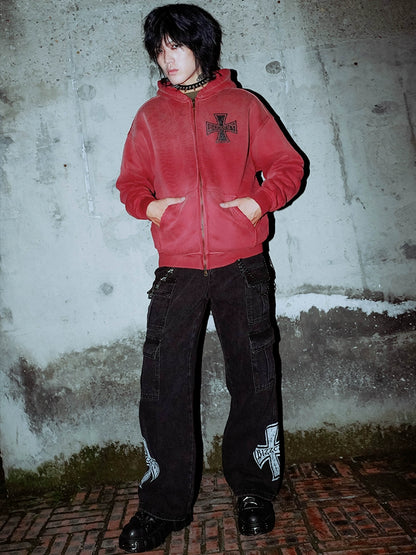 Hardcore Cross Denim Cargo Pants