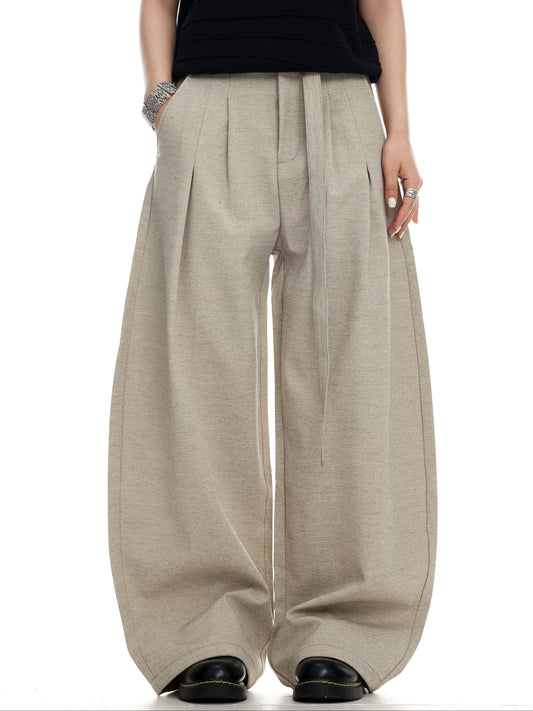 Relax Curved Wide-Leg Trousers