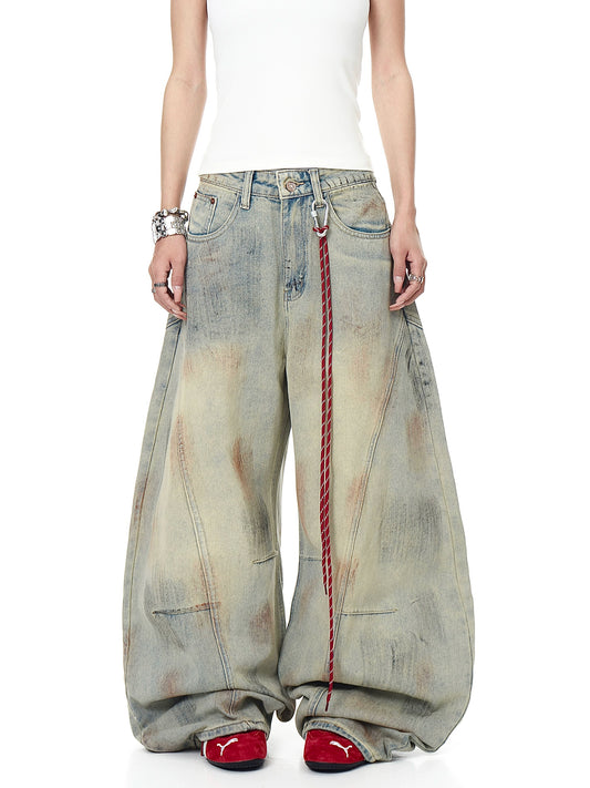 Dirty Dyed Old Denim Pants