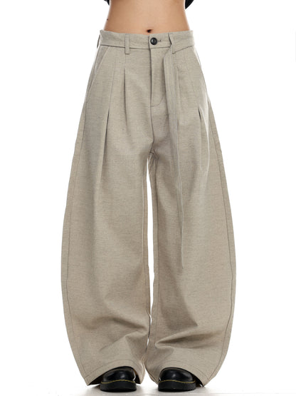 Relax Curved Wide-Leg Trousers