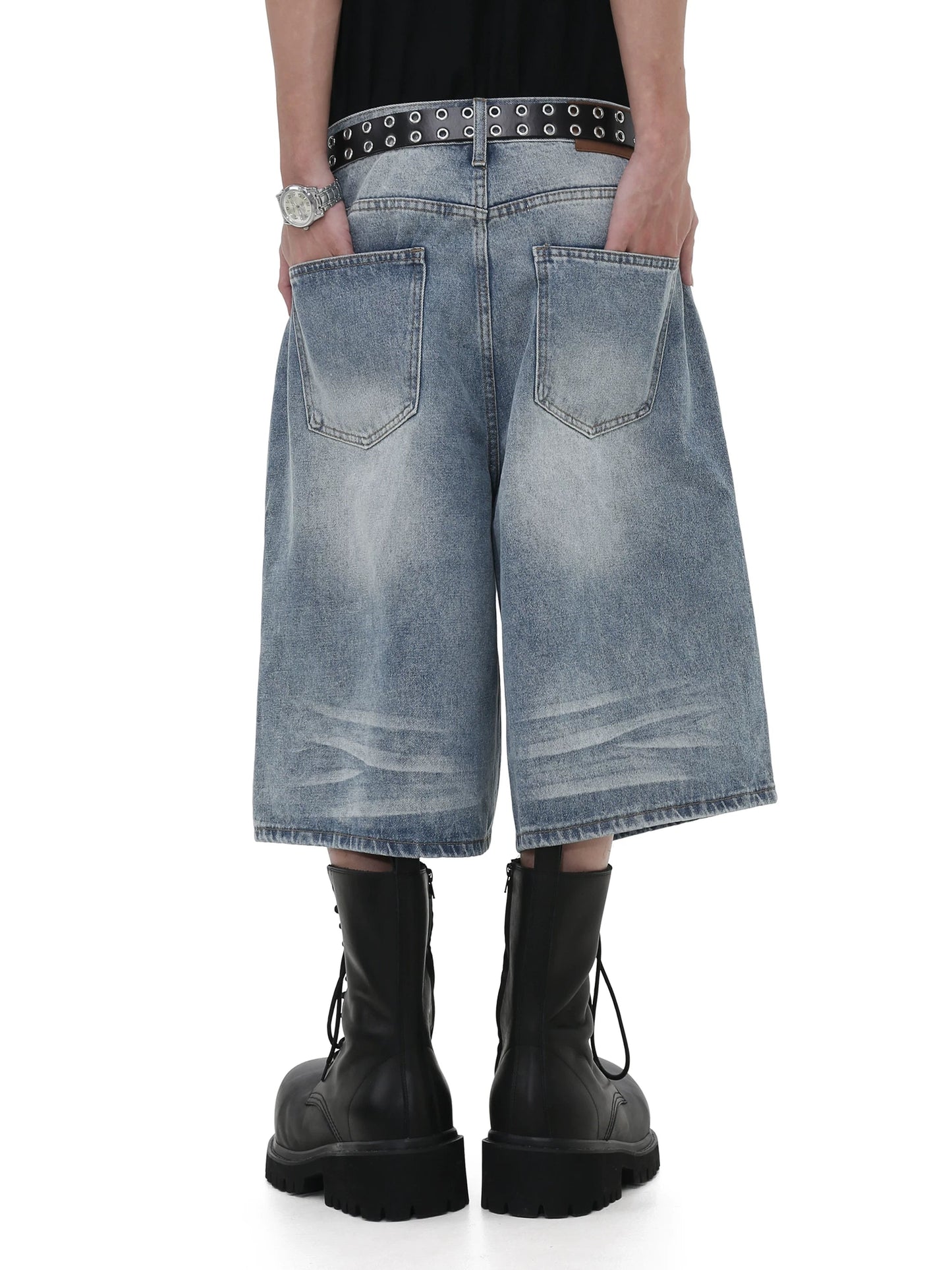 Mid-Length Denim Pants