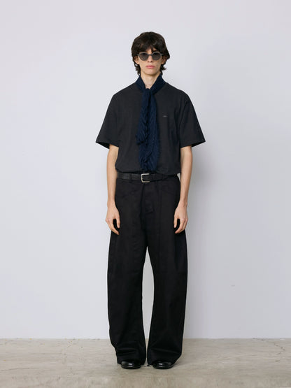 Vintage Cutline Pleated Straight Pants