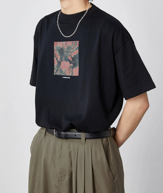 Versatile Digital Floral Print Short Sleeve Tee