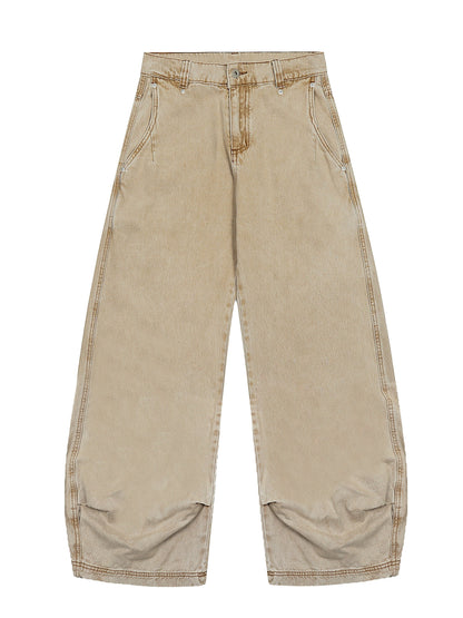 Washed Drape Machete Jeans