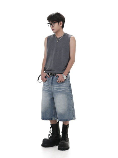 Mid-Length Denim Pants