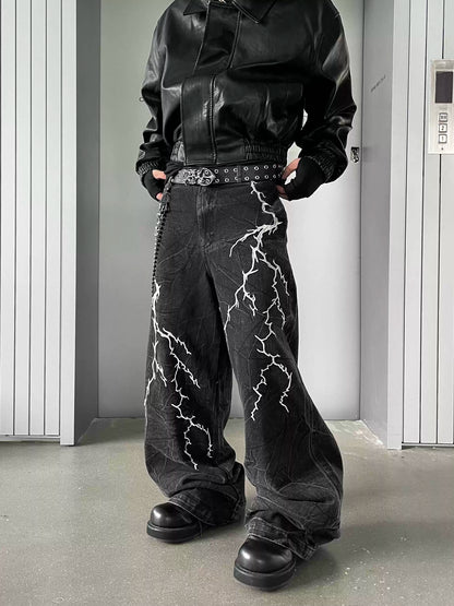 Lightning Loose Black Jeans