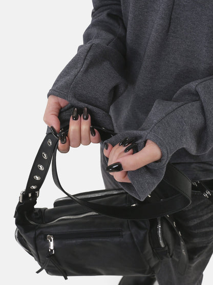 Stand Collar Zip Long Sleeve Tee