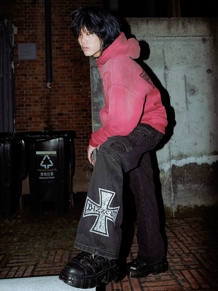 Hardcore Cross Denim Cargo Pants