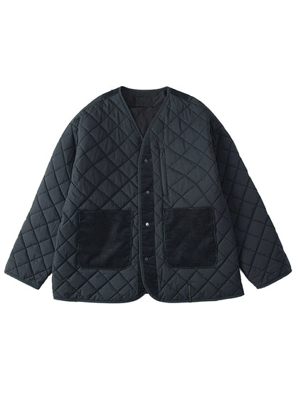 Vintage-Inspired Collarless Cotton Coat