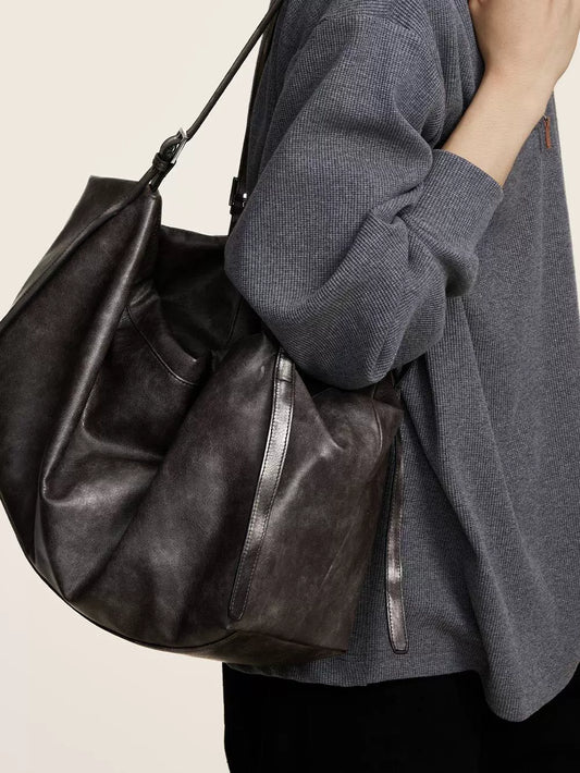 Vintage Large Capacity PU Leather Crossbody Bag