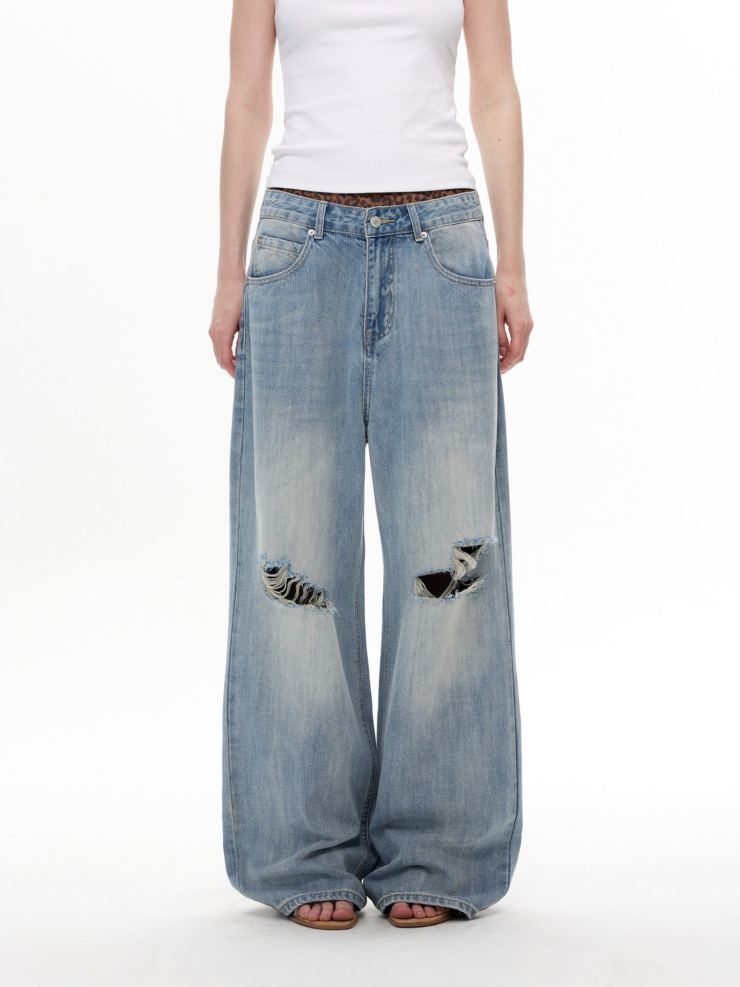 Vintage Washed Distressed Jeans