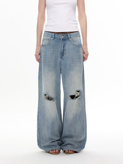 Vintage Washed Distressed Jeans
