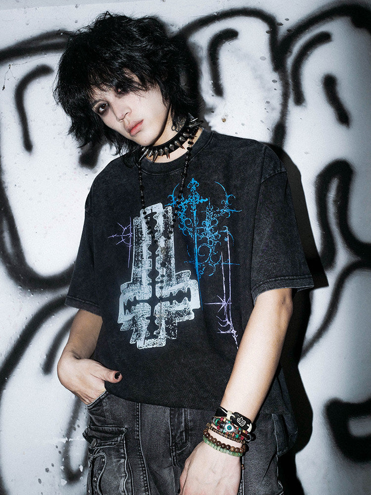 Blade Cross Washed Tee