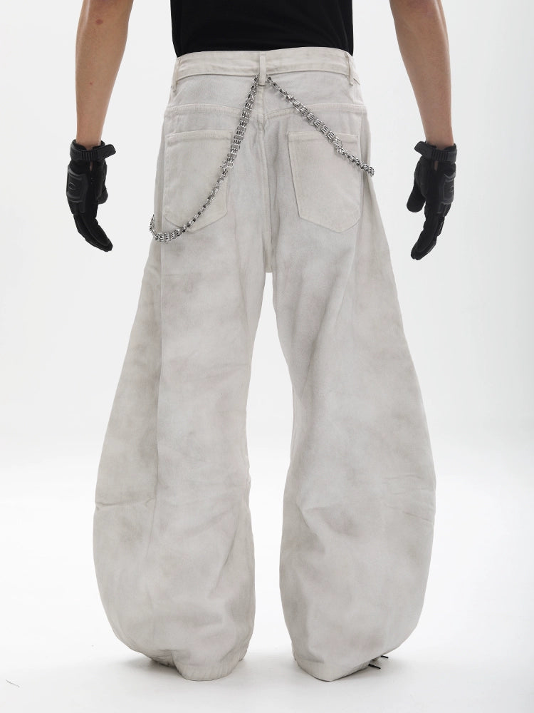 Niche Dirty Curve Denim Pants