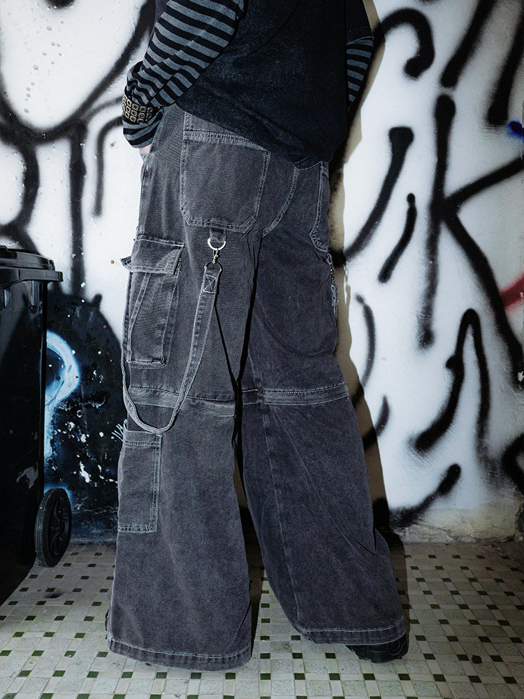 Strap Washed Jeans