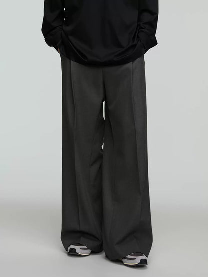 Garment-Washed Vintage Khaki Straight-Leg Denim Pants