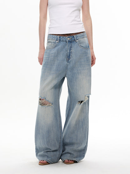 Vintage Washed Distressed Jeans