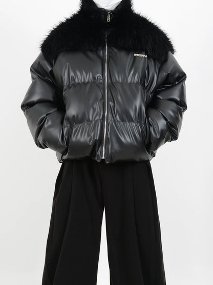 Splice Fur Leather Jacket