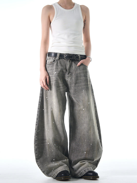 Street Ink Wash Wide Jeans