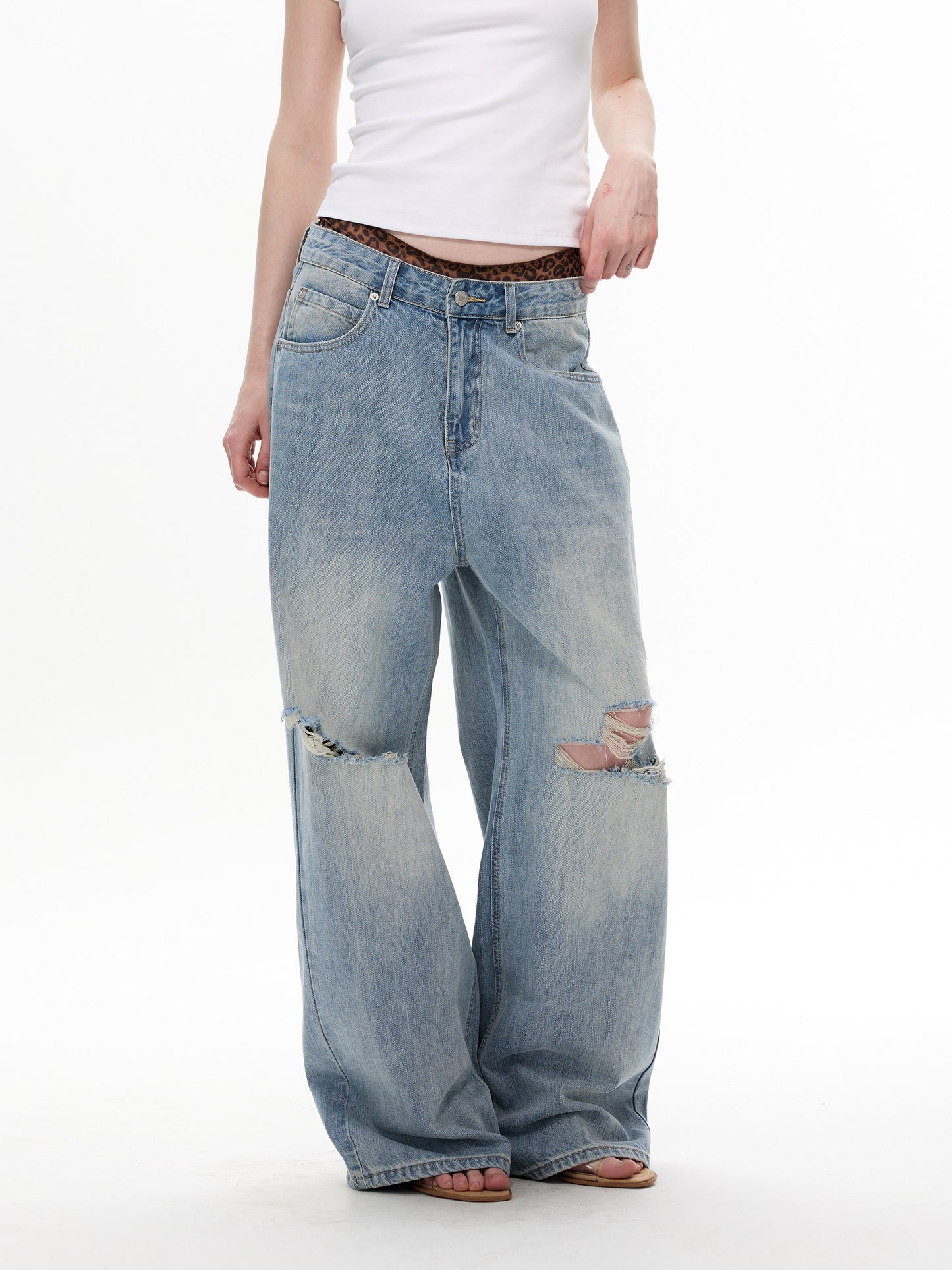 Vintage Washed Distressed Jeans