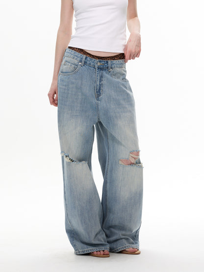 Vintage Washed Distressed Jeans