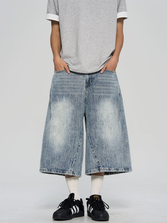 Heavy Washed Denim Shorts