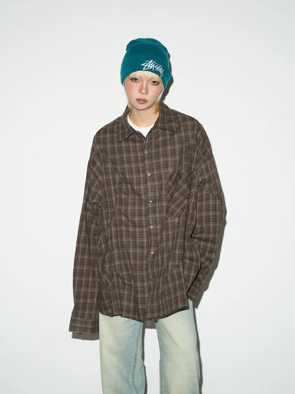 Versatile Retro Plaid Shirt