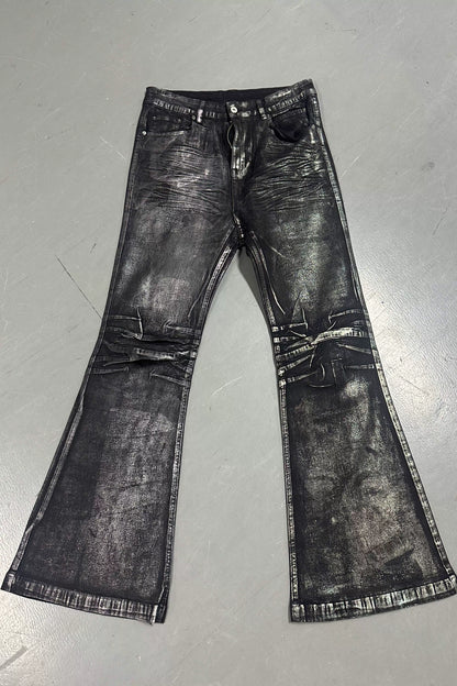 Two-tone Waxed Denim Pants