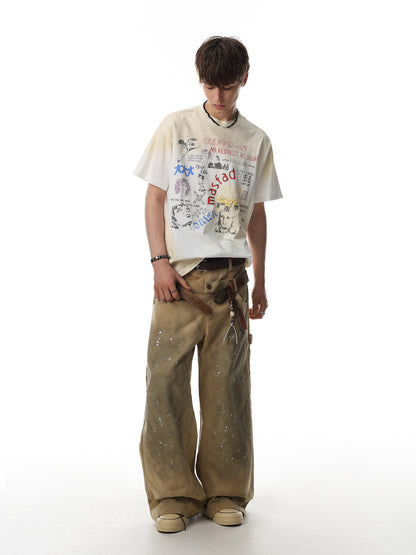 Vintage Gradient Graffiti Graphic Tee