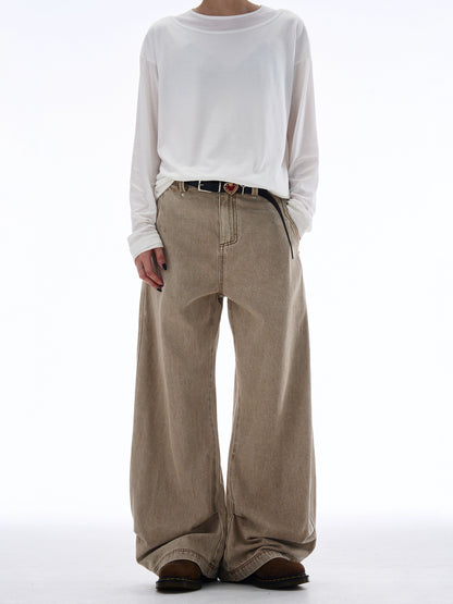 Washed Drape Machete Jeans