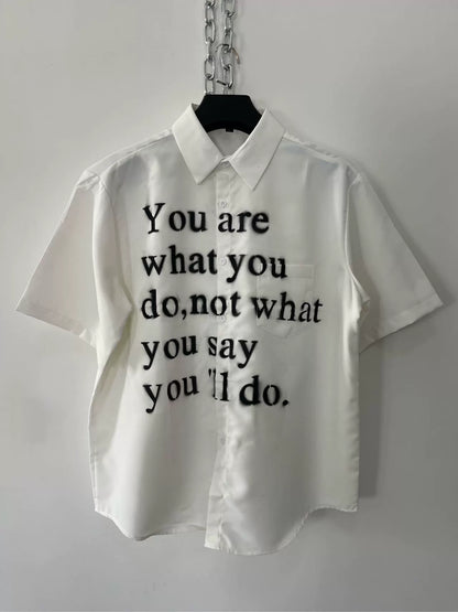 Niche Design Letter Loose Shirt