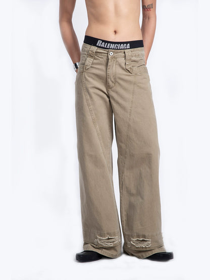 Niche Heavy-duty Multi-hole Jeans