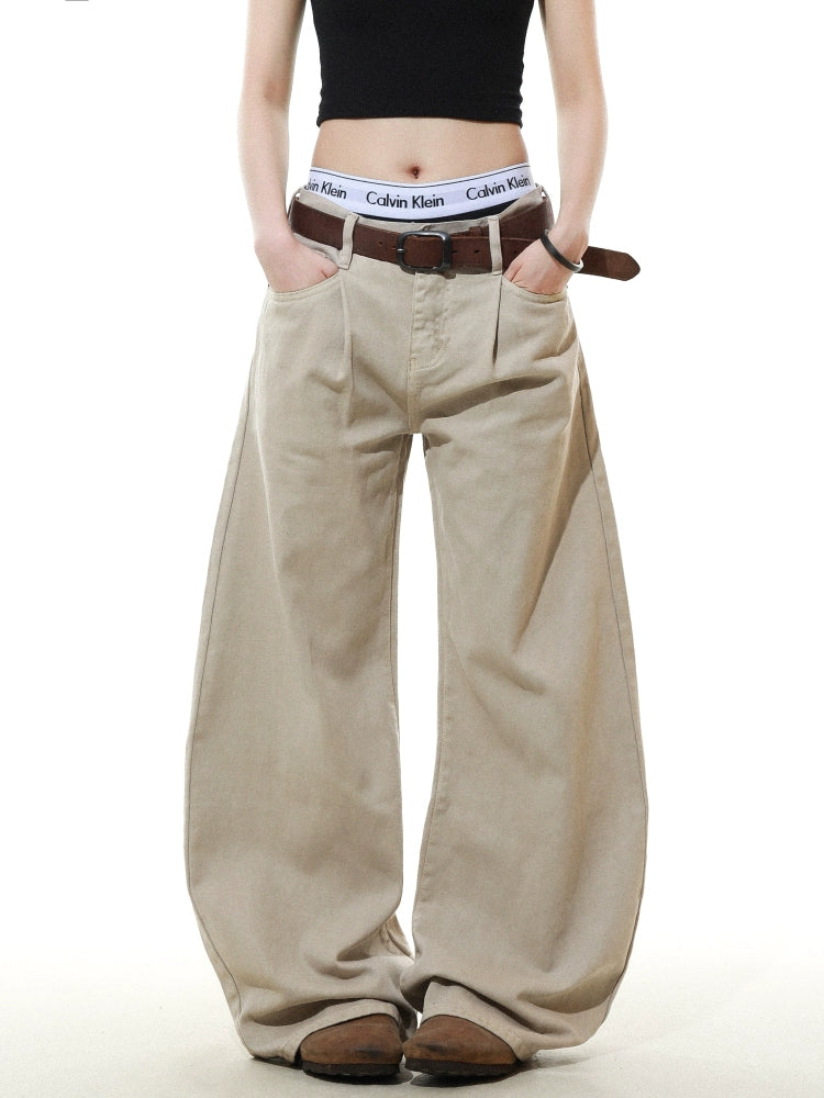 Vintage Pleated Machete Denim Pants