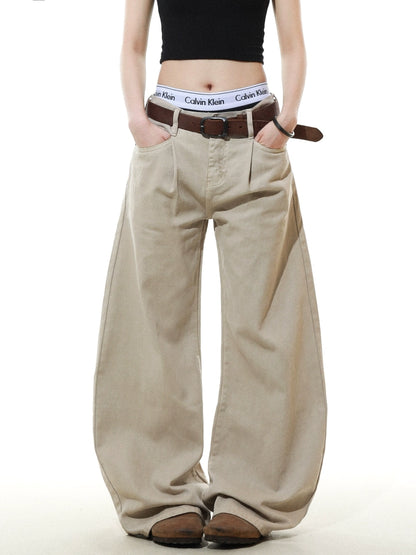 Vintage Pleated Machete Denim Pants