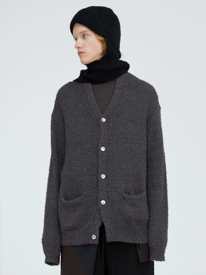 Relaxed Fit V-Neck Knit Cardigan